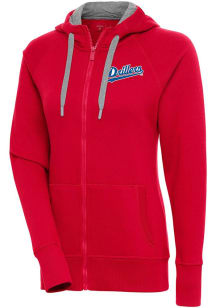 Antigua Tulsa Drillers Womens Red Victory Long Sleeve Full Zip Jacket