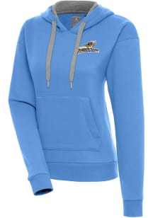Antigua Akron RubberDucks Womens Light Blue Victory Hooded Sweatshirt