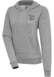 Antigua Iowa Cubs Womens Grey Victory Hooded Sweatshirt