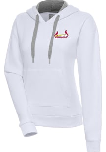 Antigua Springfield Cardinals Womens White Victory Hooded Sweatshirt