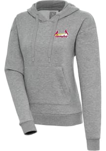 Antigua Springfield Cardinals Womens Grey Victory Hooded Sweatshirt
