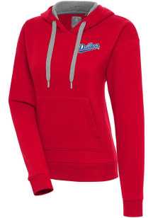 Antigua Tulsa Drillers Womens Red Victory Hooded Sweatshirt