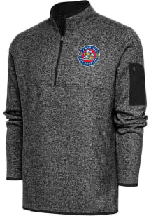 Antigua Amarillo Sod Poodles Mens Black Fortune Long Sleeve 1/4 Zip Fashion Pullover
