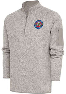 Antigua Amarillo Sod Poodles Mens Oatmeal Fortune Long Sleeve 1/4 Zip Fashion Pullover