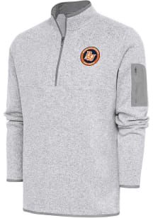 Antigua Bowling Green Hot Rods Mens Grey Fortune Long Sleeve 1/4 Zip Fashion Pullover