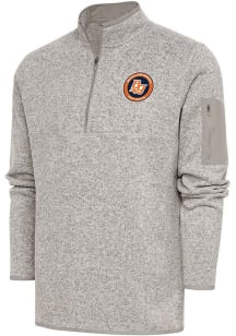 Antigua Bowling Green Hot Rods Mens Oatmeal Fortune Long Sleeve 1/4 Zip Fashion Pullover