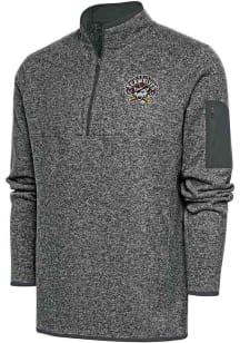Antigua Erie SeaWolves Mens Grey Fortune Long Sleeve 1/4 Zip Fashion Pullover
