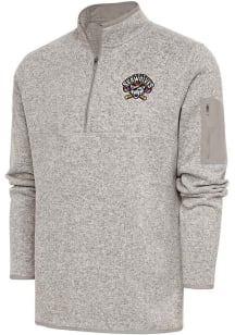 Antigua Erie SeaWolves Mens Oatmeal Fortune Long Sleeve 1/4 Zip Fashion Pullover