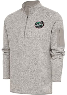 Antigua Great Lakes Loons Mens Oatmeal Fortune Long Sleeve 1/4 Zip Fashion Pullover