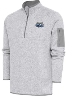 Antigua Lake County Captains Mens Grey Fortune Long Sleeve 1/4 Zip Fashion Pullover