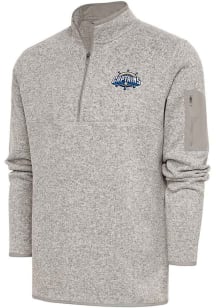 Antigua Lake County Captains Mens Oatmeal Fortune Long Sleeve 1/4 Zip Fashion Pullover