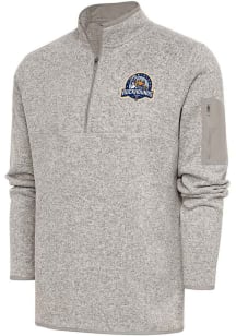Antigua Midland RockHounds Mens Oatmeal Fortune Long Sleeve 1/4 Zip Fashion Pullover