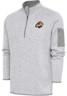 Antigua Peoria Chiefs Mens Grey Fortune Long Sleeve 1/4 Zip Fashion Pullover