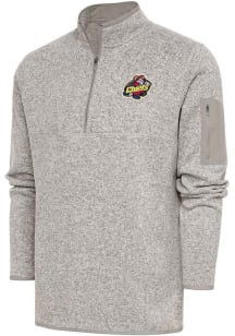Antigua Peoria Chiefs Mens Oatmeal Fortune Long Sleeve 1/4 Zip Fashion Pullover