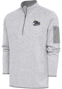 Antigua Quad Cities River Bandits Mens Grey Fortune Long Sleeve 1/4 Zip Fashion Pullover