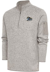Antigua Quad Cities River Bandits Mens Oatmeal Fortune Long Sleeve 1/4 Zip Fashion Pullover