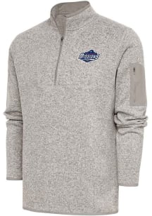 Antigua San Antonio Missions Mens Oatmeal Fortune Long Sleeve 1/4 Zip Fashion Pullover