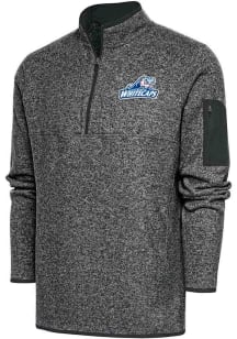 Antigua West Michigan Whitecaps Mens Grey Fortune Big and Tall 1/4 Zip Pullover