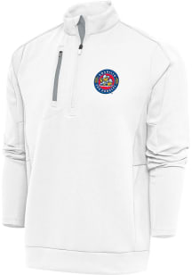 Antigua Amarillo Sod Poodles Mens White Generation Long Sleeve 1/4 Zip Pullover