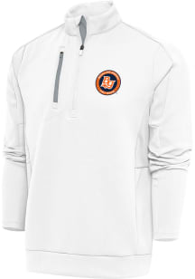 Antigua Bowling Green Hot Rods Mens White Generation Long Sleeve 1/4 Zip Pullover