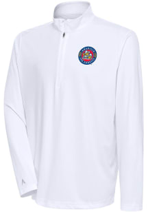 Antigua Amarillo Sod Poodles Mens White Tribute Long Sleeve 1/4 Zip Pullover