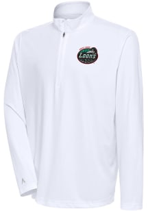 Antigua Great Lakes Loons Mens White Tribute Long Sleeve 1/4 Zip Pullover