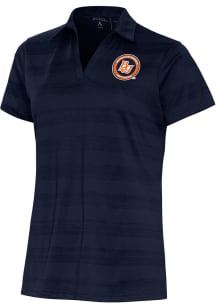 Antigua Bowling Green Hot Rods Womens Navy Blue Compass Short Sleeve Polo Shirt