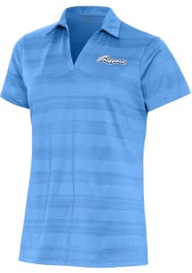 Antigua Columbus Clippers Womens Light Blue Compass Short Sleeve Polo Shirt