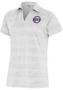 Antigua Jersey Shore BlueClaws Womens White Compass Short Sleeve Polo Shirt