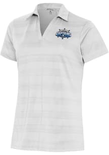Antigua Lake County Captains Womens White Compass Short Sleeve Polo Shirt