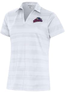 Antigua Scranton Wilkes Womens White Compass Short Sleeve Polo Shirt