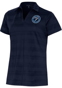 Antigua Sugar Land Space Cowboys Womens Navy Blue Compass Short Sleeve Polo Shirt