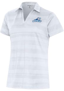 Antigua West Michigan Whitecaps Womens White Compass Short Sleeve Polo Shirt