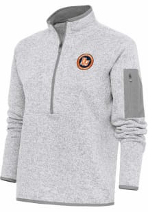 Antigua Bowling Green Hot Rods Womens Grey Fortune 1/4 Zip Pullover
