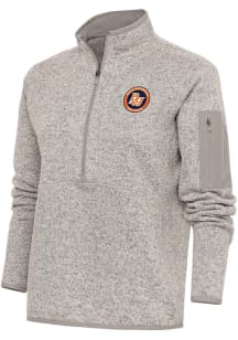 Antigua Bowling Green Hot Rods Womens Oatmeal Fortune 1/4 Zip Pullover