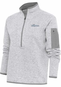 Antigua Columbus Clippers Womens Grey Fortune 1/4 Zip Pullover