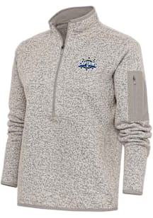 Antigua Lake County Captains Womens Oatmeal Fortune Qtr Zip