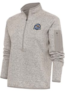 Antigua Midland RockHounds Womens Oatmeal Fortune 1/4 Zip Pullover