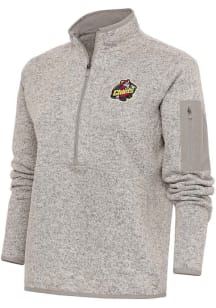 Antigua Peoria Chiefs Womens Oatmeal Fortune 1/4 Zip Pullover