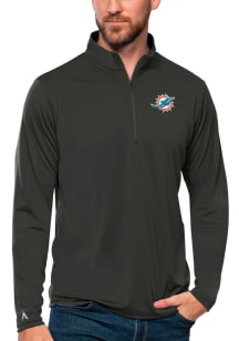 Antigua Miami Dolphins Mens Grey Tribute Long Sleeve 1/4 Zip Pullover