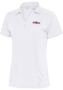 Antigua Fort Wayne TinCaps Womens White Tribute Short Sleeve Polo Shirt