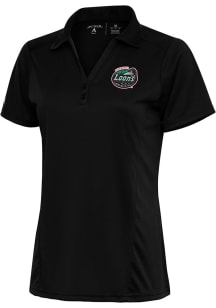Antigua Great Lakes Loons Womens Black Tribute Short Sleeve Polo Shirt
