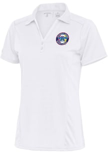 Antigua Jersey Shore BlueClaws Womens White Tribute Short Sleeve Polo Shirt