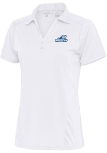 Antigua West Michigan Whitecaps Womens White Tribute Short Sleeve Polo Shirt