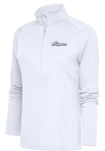 Antigua Columbus Clippers Womens White Tribute 1/4 Zip Pullover