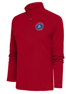 Antigua  Womens Red Tribute 1/4 Zip Pullover