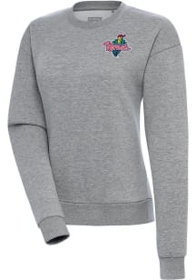 Antigua Cedar Rapids Kernels Womens Grey Victory Crew Sweatshirt