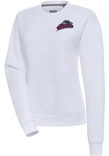 Antigua Scranton Wilkes Womens White Victory Crew Sweatshirt