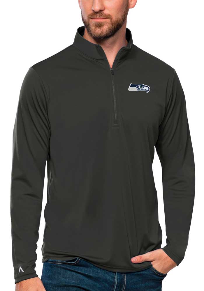 Men's Antigua Navy Seattle Seahawks Fortune Quarter-Zip Pullover