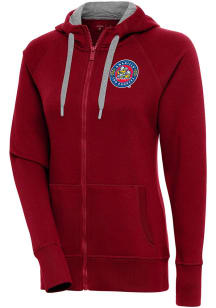 Antigua Amarillo Sod Poodles Womens Red Victory Long Sleeve Full Zip Jacket